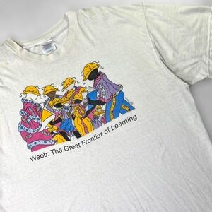 VTG 1994 Education Art T-Shirt  Mens XXL Webb Education White USA 90s Distressed